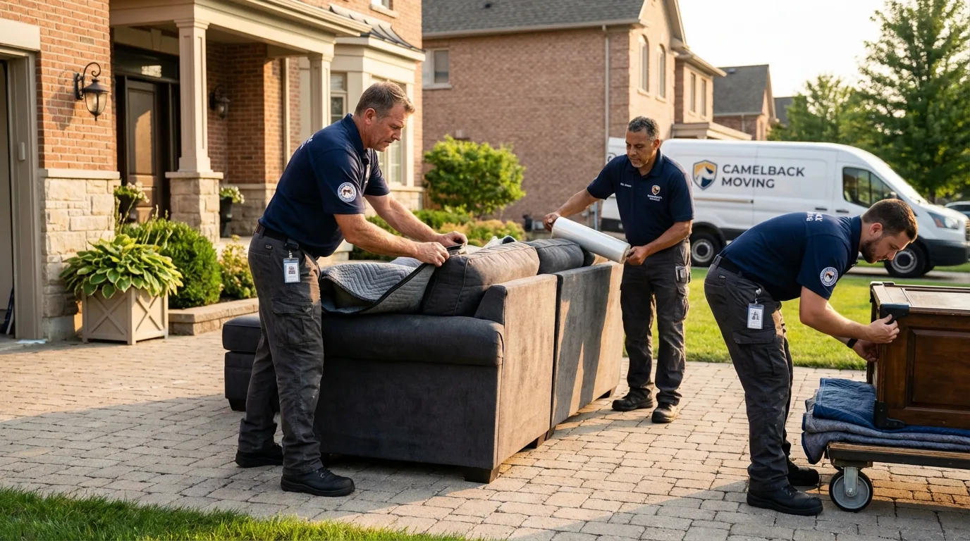Large estate moving crew wrapping furniture in Cross Plains, TN
